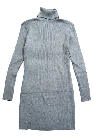 Turtle Neck Rib Knit Mini Dress