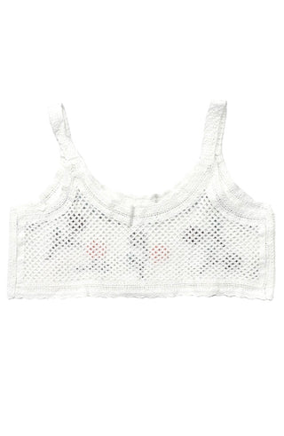 Flower Embroidery Crochet Bra Top