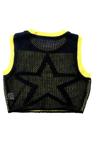 Star Motif Crochet Crop Tank Top