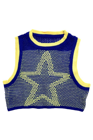 Star Motif Crochet Crop Tank Top