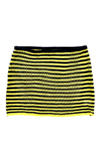 Crochet Sheer stripe Mini Skirt