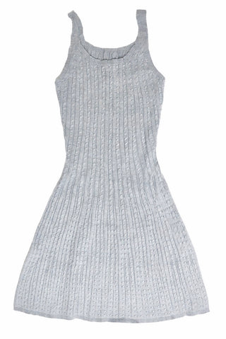 cable knit flare mini dress